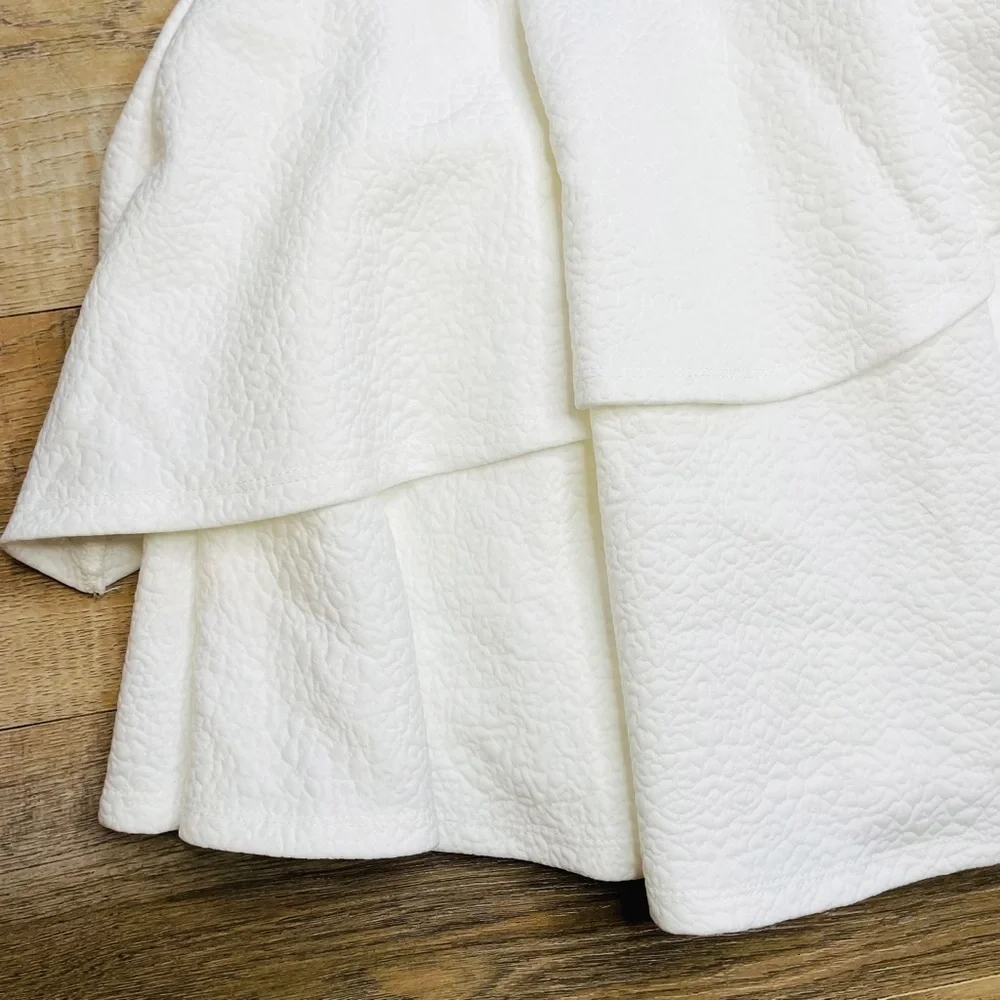 AVA & Yelly Girl’s White Ruffle Jacquard Sleeveless Formal Dress Size 5 NWT